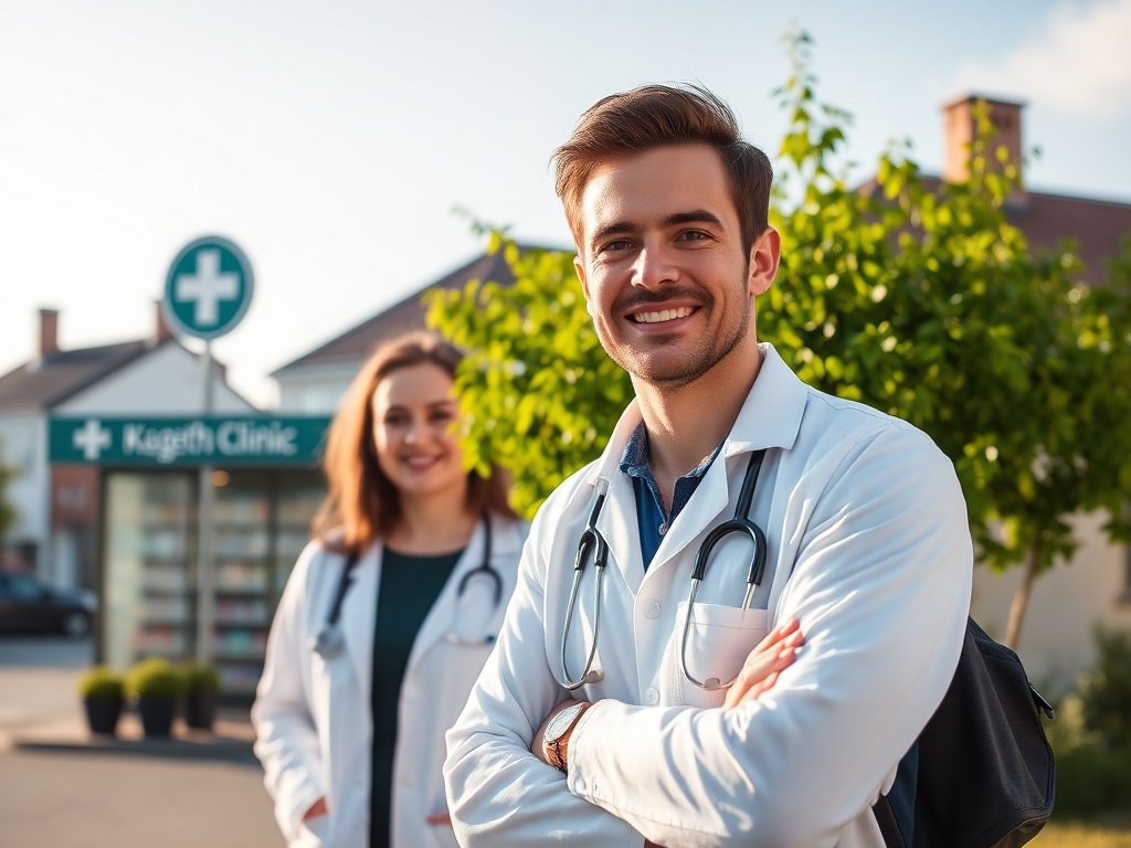 Mapa Szczecina z ikonami symbolizującymi kolejki do specjalistów w Szczecinie