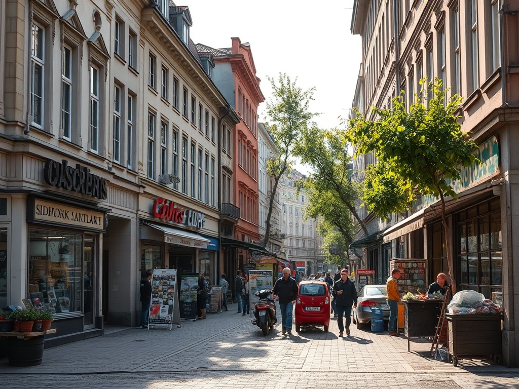 Mapa Szczecina z zaznaczonymi symbolami projektów finansowanych z Funduszy Europejskich.