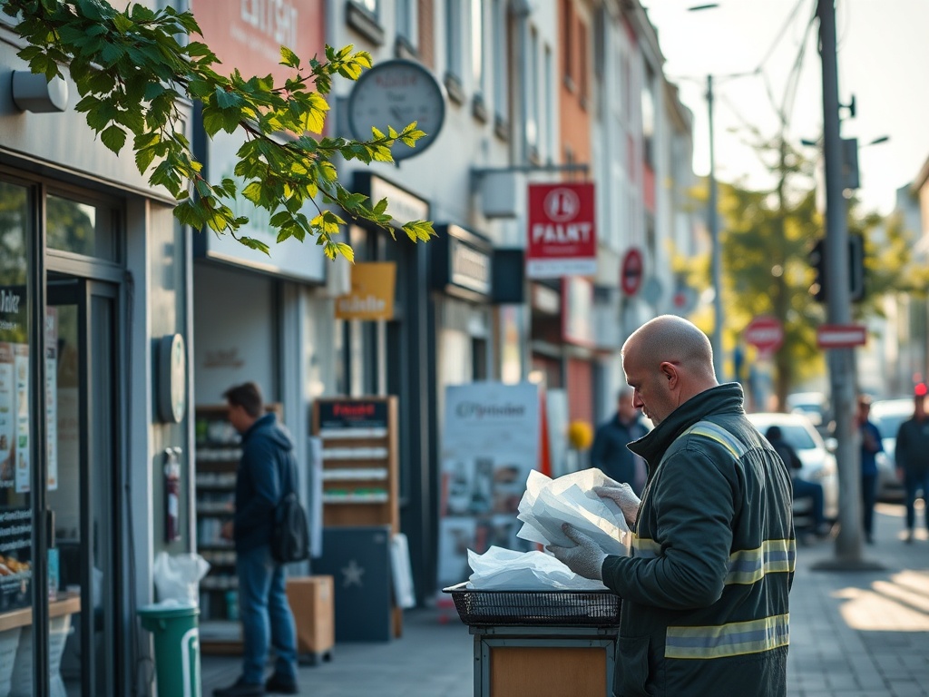 Nowoczesna stacja meteorologiczna z panelami słonecznymi na tle miejskiego krajobrazu Szczecina, symbolizująca rozwój infrastruktury.