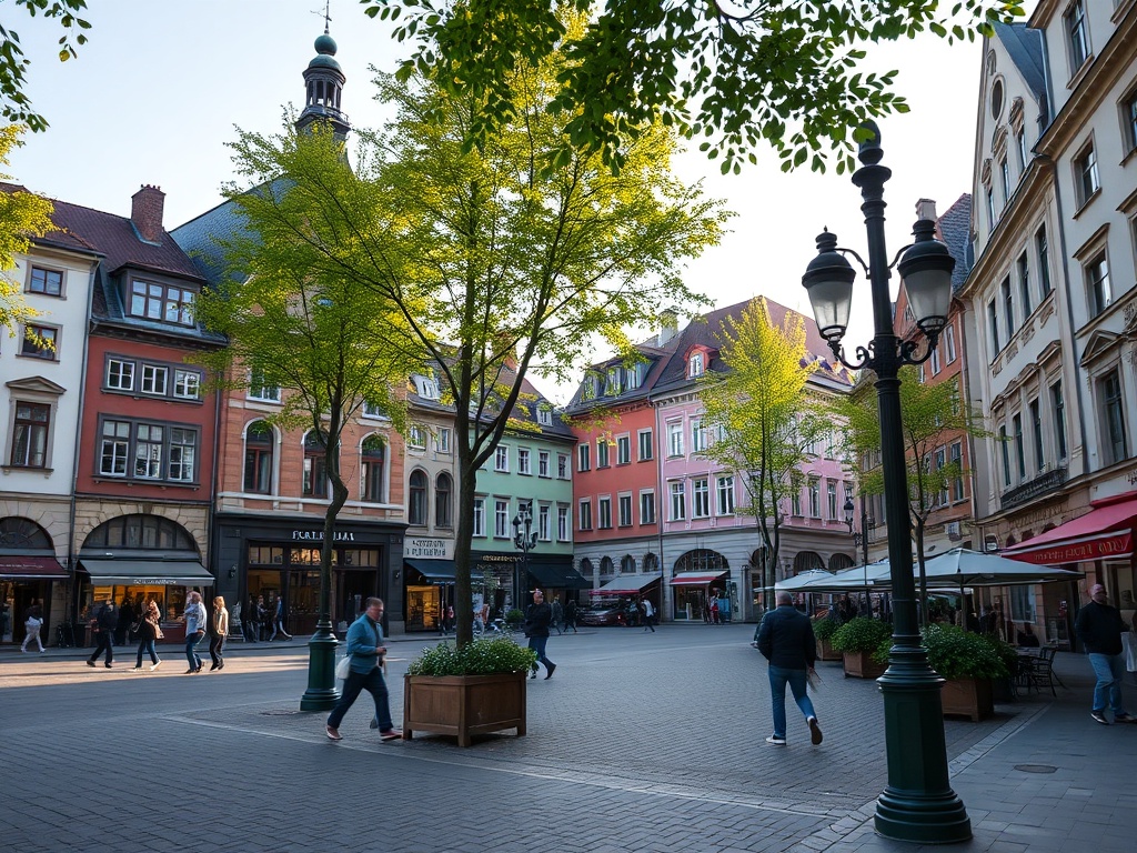 Policjanci ze Szczecina odbierający Brązowe Krzyże Zasługi oraz budynek symbolizujący sprawy unijne