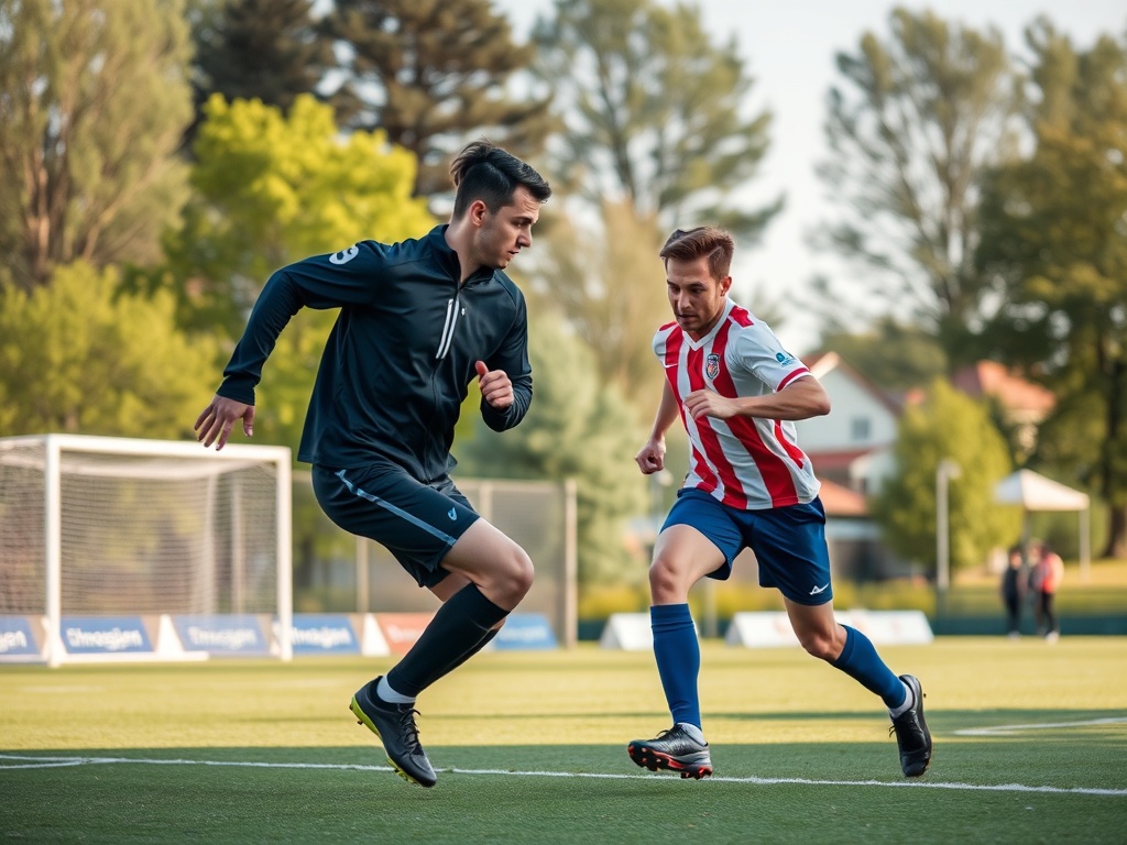 Ilustracja przedstawiająca piłkarzy lub symbole klubów Pogoń i Świt Szczecin, nawiązująca do zmian trenerskich w mieście.