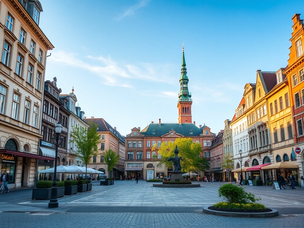 Logo Radia Szczecin na tle mapy regionu Zachodniopomorskiego z symbolami dróg i bezpieczeństwa.