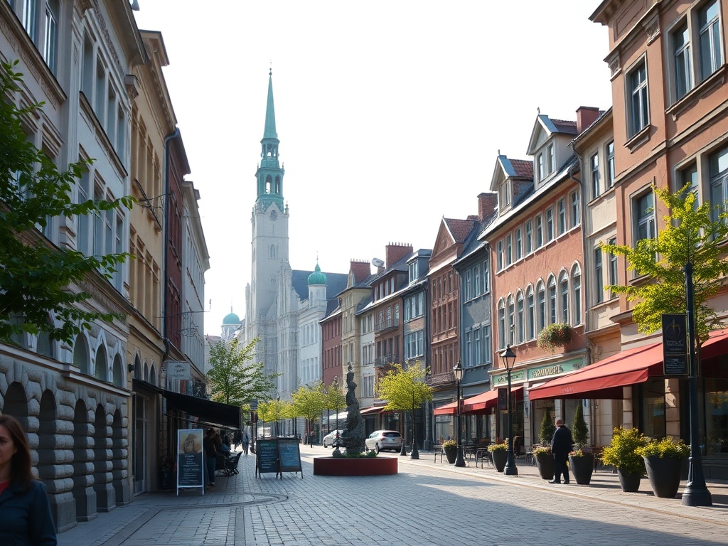 Mapa Szczecina z zaznaczonymi dzielnicami Grabowo i Bolinko, symbolizująca problemy mieszkańców