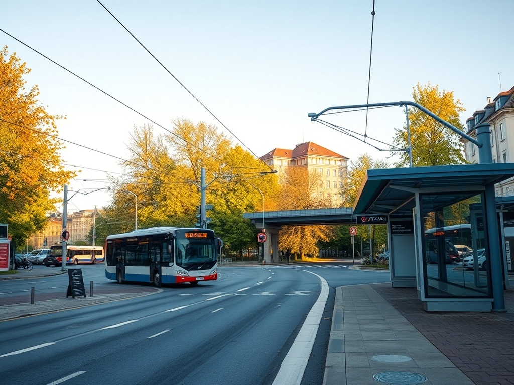 Widok na Aleję Powstańców Wielkopolskich w Szczecinie podczas prac modernizacyjnych